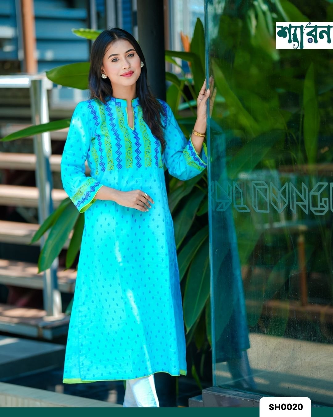 Nila Round Kurti – Slub Cotton with Block Print & Embroidery