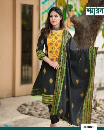 Elegant Black Kurti Set with Hand-stitched and Traditional Block Print