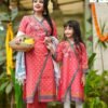 Coral Pink Maloti Kurti for Baby Girl – Aarong Style Handwork & Block Print