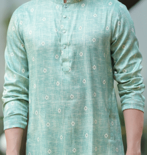 Alternative view of Kid's Digital Print Panjabi - Soft Green