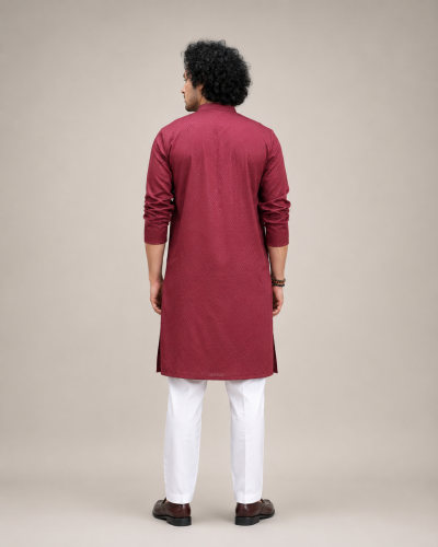 Alternative view of Premium Jacquard Cotton Embroidered Panjabi