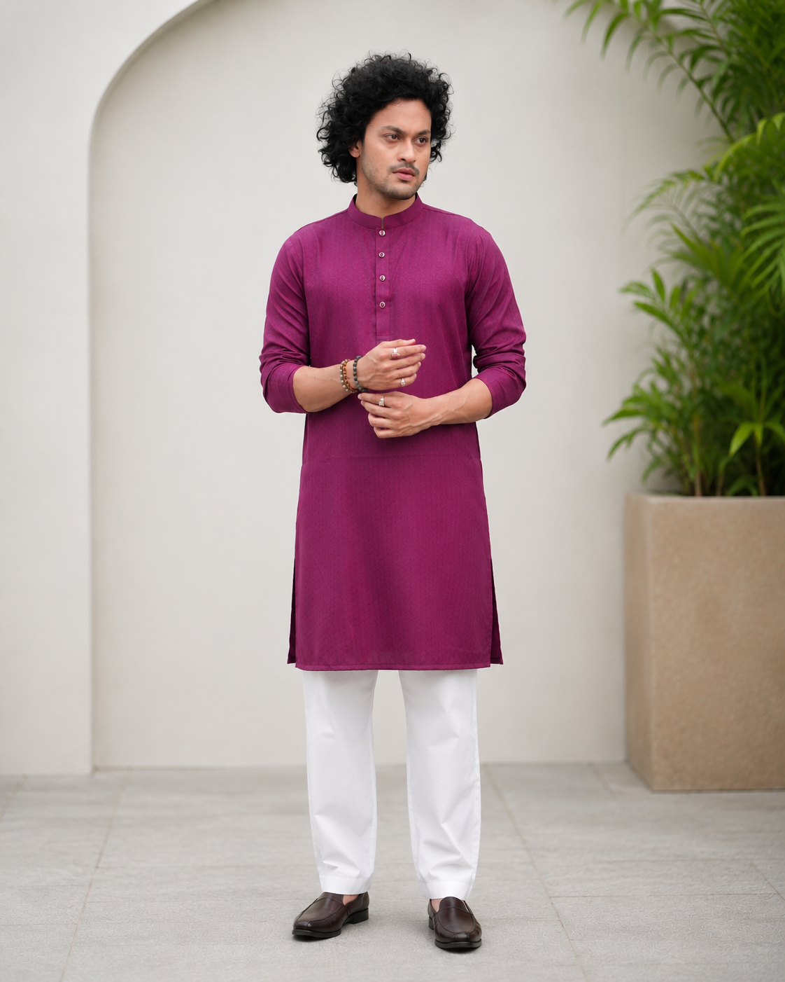 Jacquard Cotton Digital Print Panjabi