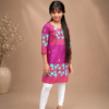 Premium Kids’ Kurti – Slub Cotton with Block Print & Embroidery