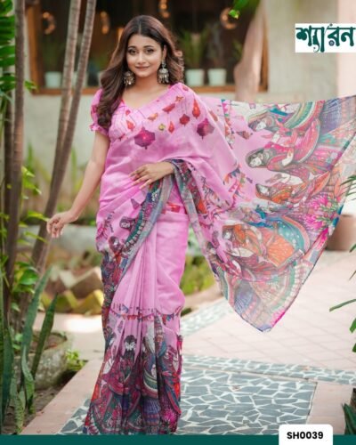 Chandni Silk Digital Art Saree with Running Blouse