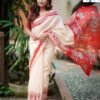 Festive Floral Chandni Silk Saree – Digital Print with Matching Blouse