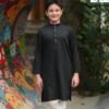 Aurobindo Cotton with Digital Print Panjabi - Black (Kids)