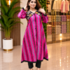 Pink Charm Slub Cotton Round Kurti