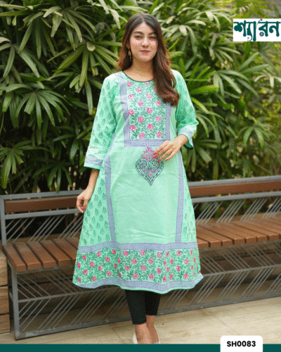 Classic Handcrafted Slub Cotton Printed Kurti