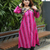 Pink Charm Slub Cotton Round Kurti