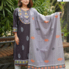 Charcoal Black Viscose Cotton Kamiz Set