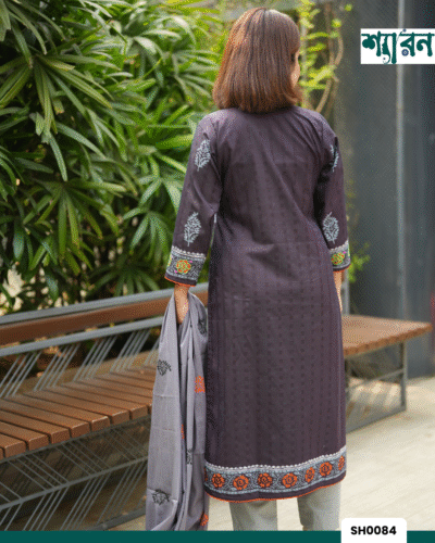 Alternative view of Charcoal Black Viscose Cotton Kamiz Set