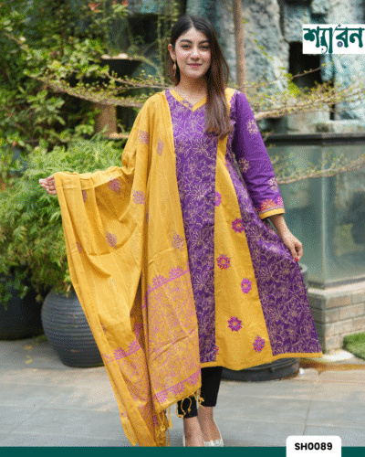Handcrafted & Block Print Round Kurti with Dupatta