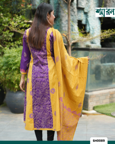 Alternative view of Handcrafted & Block Print Round Kurti with Dupatta