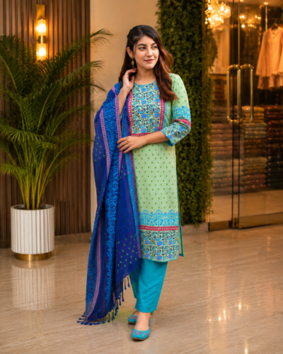 Viscose Cotton Block Print Kameez Set
