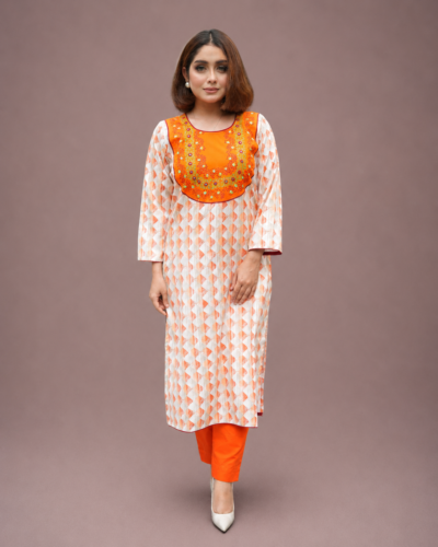 Viscose Cotton Embroidered Kurti
