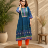Jacquard Cotton Block Print Handcrafted Kurti with Pant