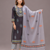 Charcoal Black Viscose Cotton Kamiz Set