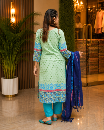 Alternative view of Viscose Cotton Block Print Kameez Set
