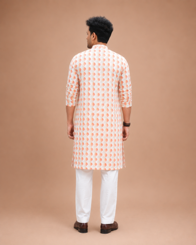 Alternative view of Band Collar Viscose Cotton Panjabi