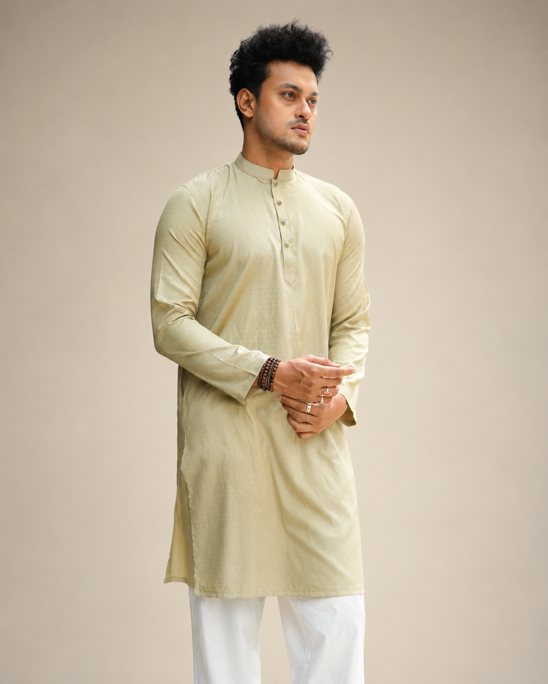 Band Collar Premium Viscose Cotton Panjabi