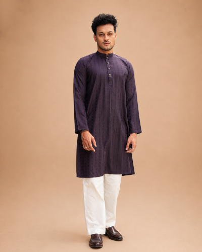 Band Collar Viscose Cotton Panjabi for Men