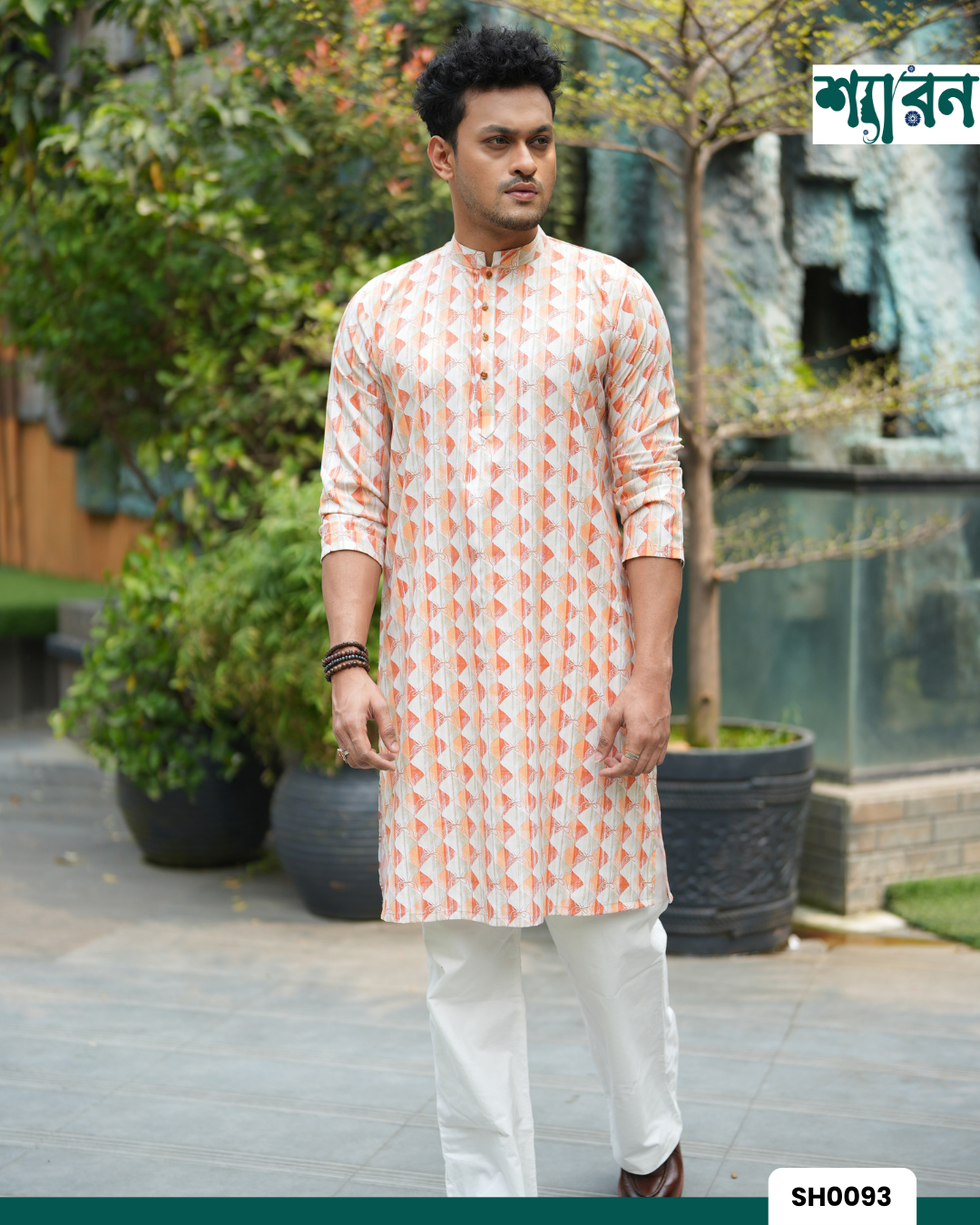 Band Collar Viscose Cotton Panjabi