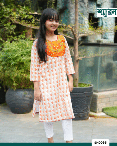 Girls Viscose Cotton Embroidered Kurti