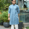 Classic Blue Viscose Cotton Panjabi