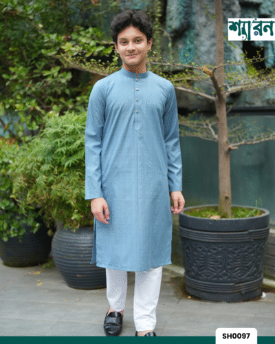 Boys Classic Blue Premium Panjabi