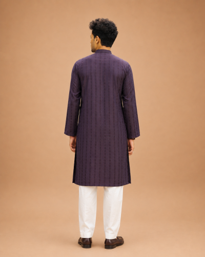 Alternative view of Band Collar Viscose Cotton Panjabi for Men