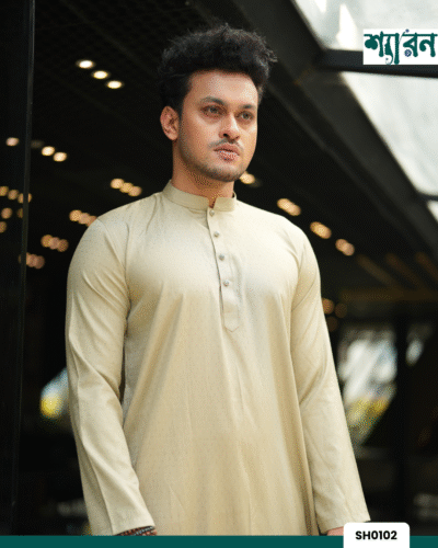 Alternative view of Band Collar Premium Viscose Cotton Panjabi