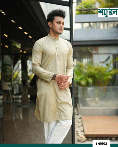 Band Collar Premium Viscose Cotton Panjabi