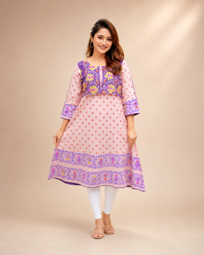 Slub Cotton A-Line Kurti
