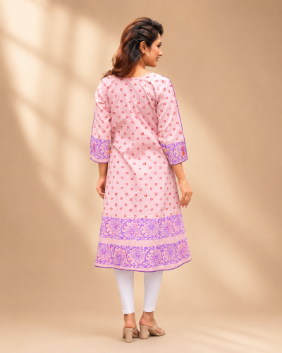 Alternative view of Slub Cotton A-Line Kurti